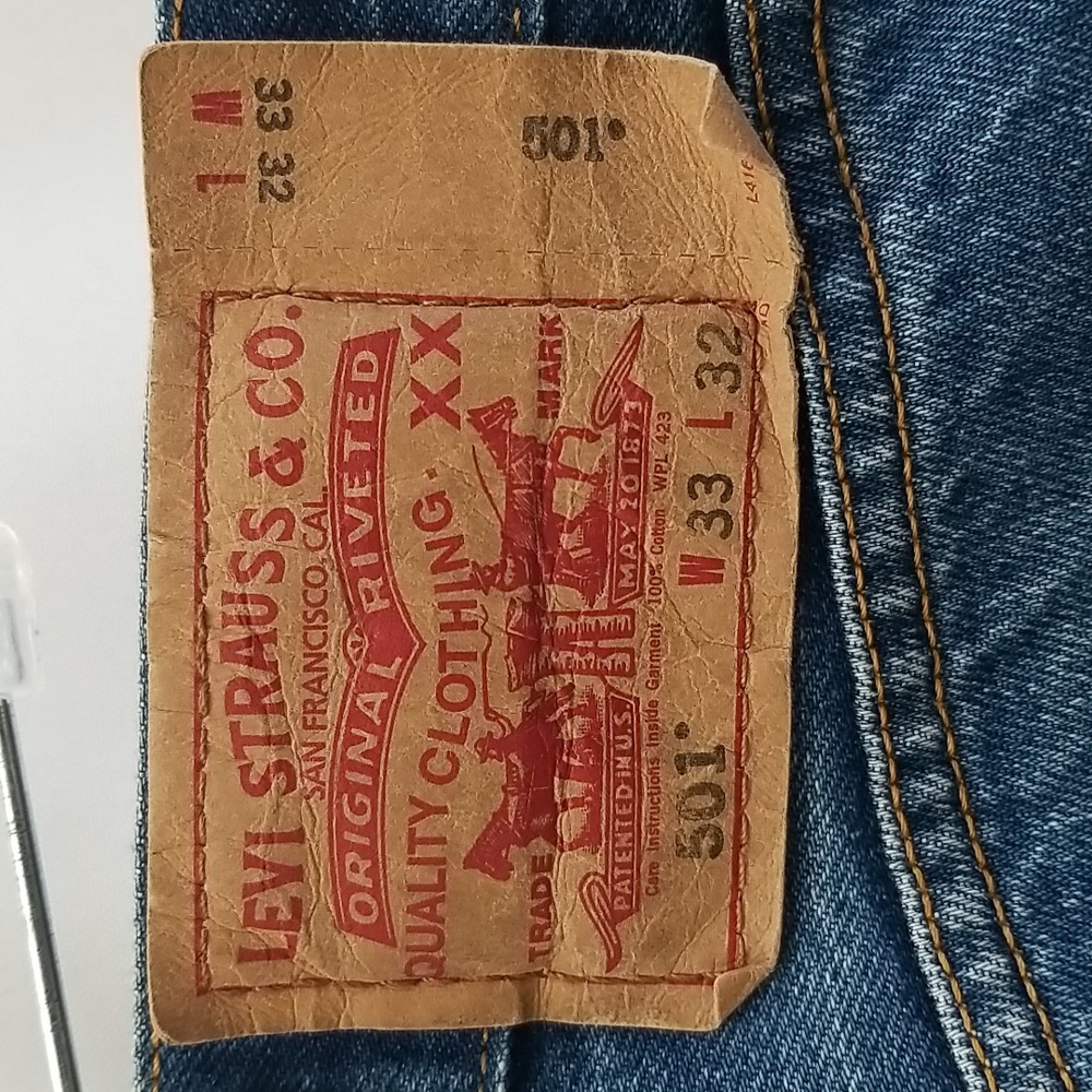 Levi's 501 XX Vintage Denim Jeans Button Fly 100% Cotton Size 33X32 - Picture 2 of 12